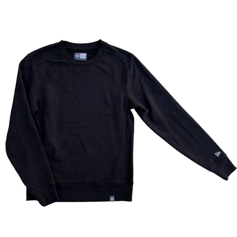 NEW ERA XX Pullover Sweatshirt Men's SMALL Pullover Black Crew Neck Long Sleeve 